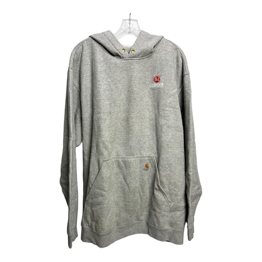 VTG Y2K Carhartt Hoodie Men’s XL Embroidered Logo Gray Pullover K121HGY